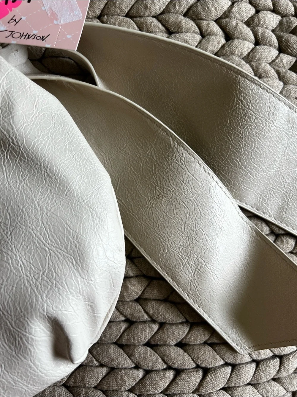 Luv Betsey Cream Bow Hobo Shoulder Bag